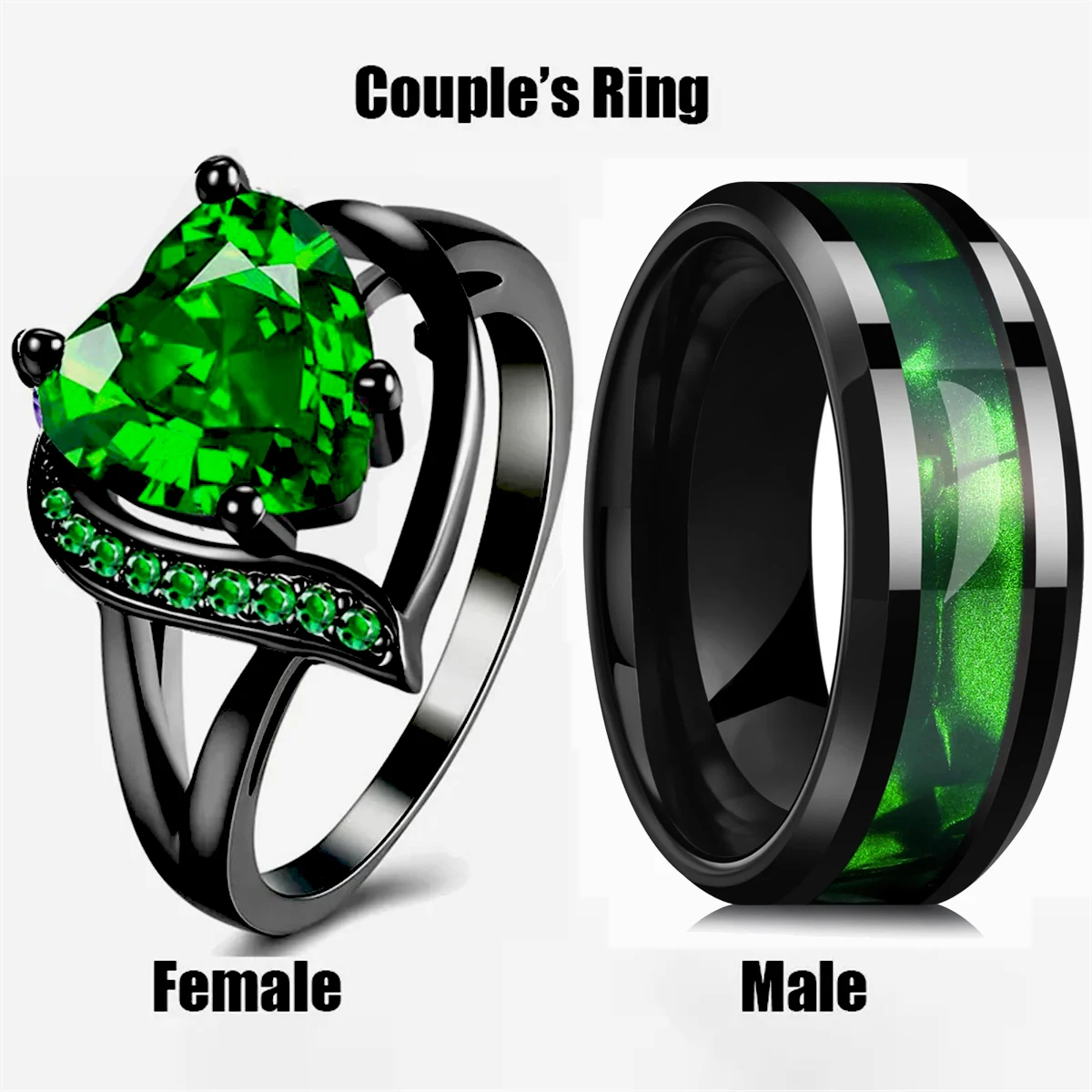 couple de bague en pierre naturelle